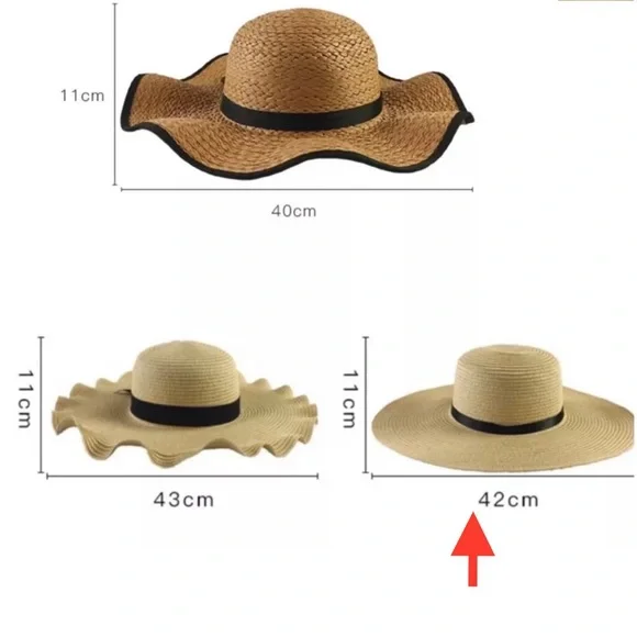 NEW Fashion Women Summer Big Wide Brim Straw Hat Floppy Beach Sun Foldable Cap - Picture 8 of 8